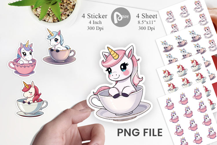 Teacup Unicorn Sticker