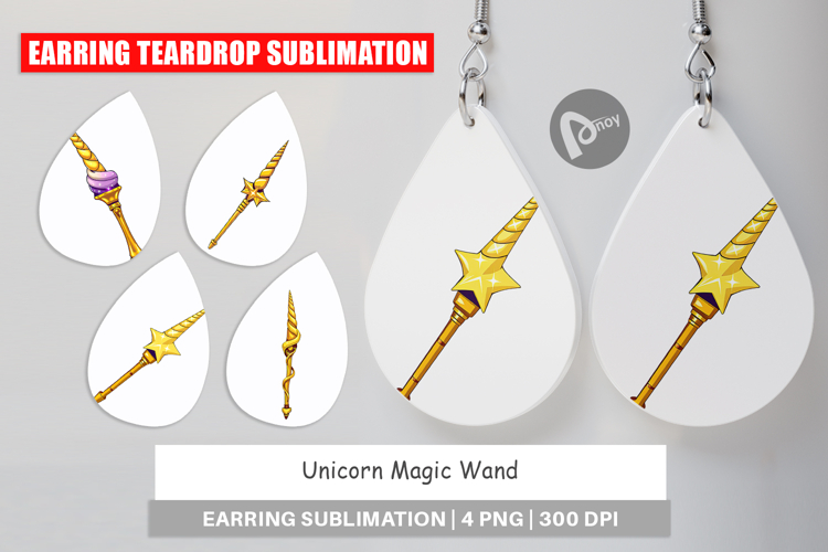 Earring Unicorn Wand