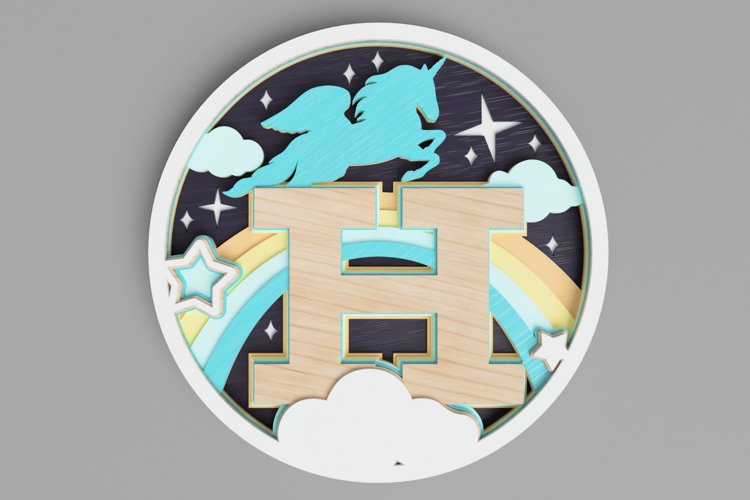 Layered Unicorn Svg Image 17