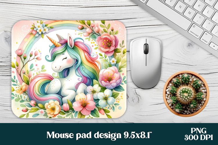 Cute unicorn mousepad sublimation design