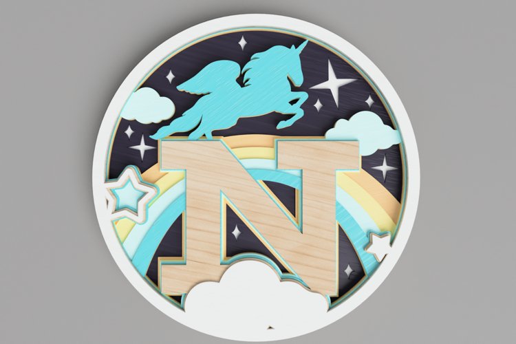Layered Unicorn Svg Image 3