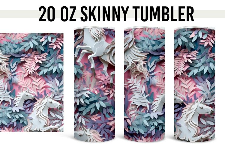 Unicorn 3D Paper Tumbler- 20 oz Straight Tumbler