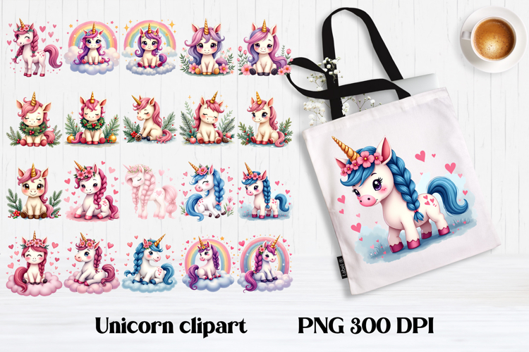 Cute unicorn clipart | Cute animal sublimation | Unicorn PNG
