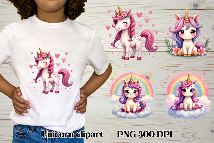 Cute unicorn clipart | Cute animal sublimation | Unicorn PNG
