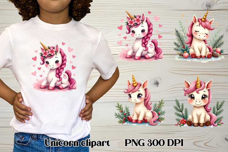 Cute unicorn clipart | Cute animal sublimation | Unicorn PNG