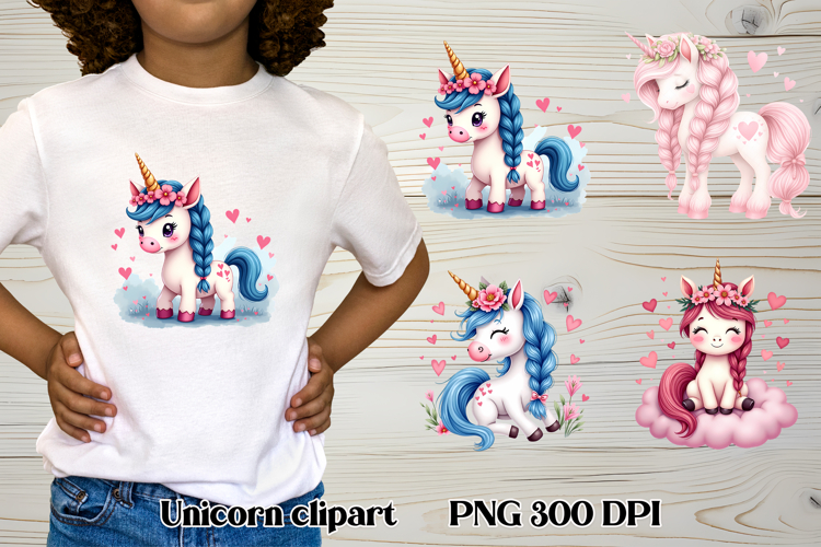 Cute unicorn clipart | Cute animal sublimation | Unicorn PNG
