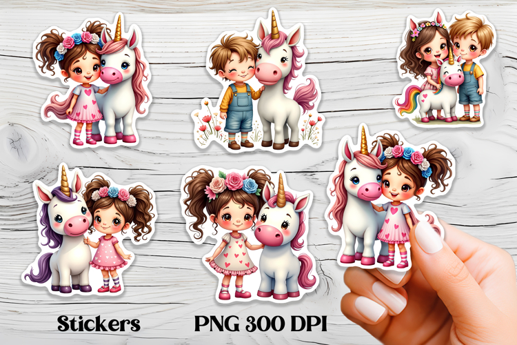 Cute unicorn stickers PNG | Cute animal sticker printable