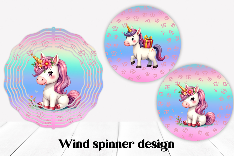 Cute animal wind spinner sublimation | Unicorn wind spinner