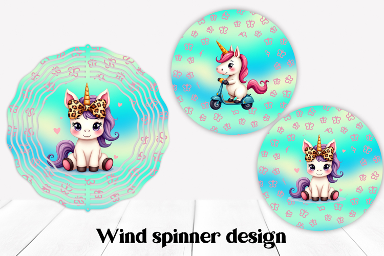 Cute animal wind spinner sublimation | Unicorn wind spinner
