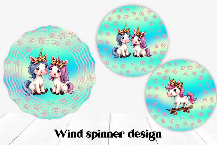 Cute animal wind spinner sublimation | Unicorn wind spinner