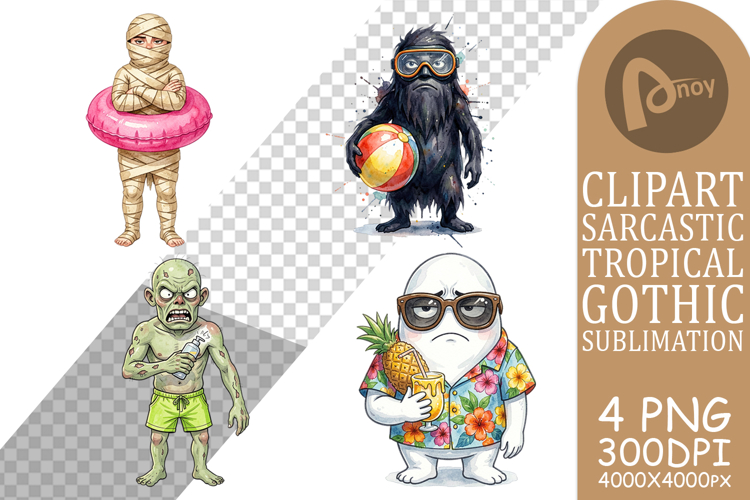 Summerween Ghouls Sublimation example image 1
