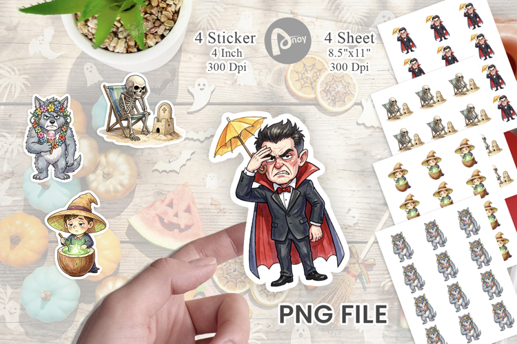 Unimpressed Summerween Ghouls Sticker example image 1