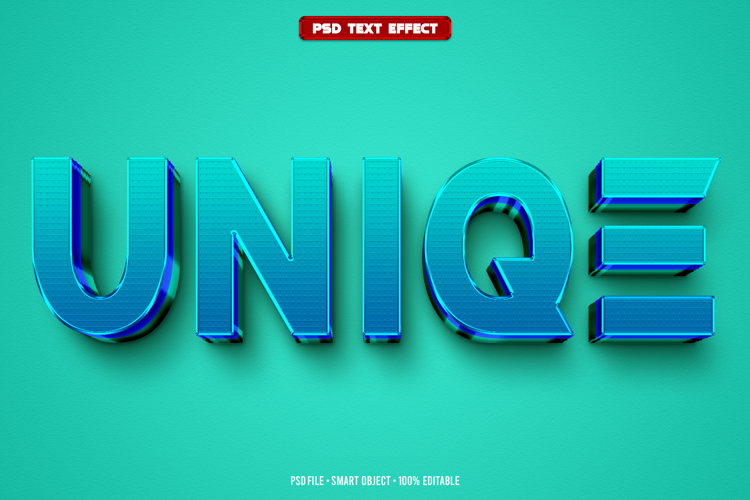 Uniqe 3D editable text effect