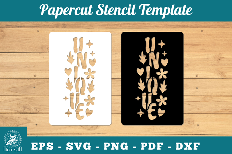 Unique Papercut Stencil SVG