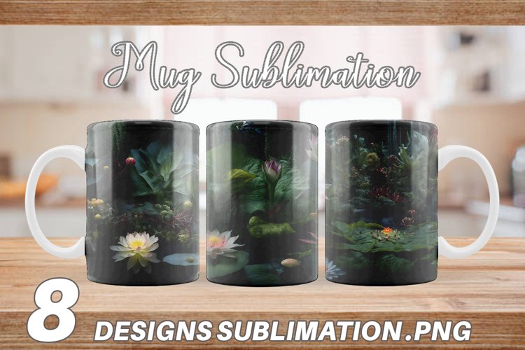 Unique Plants Background Mug sublimation design example image 1