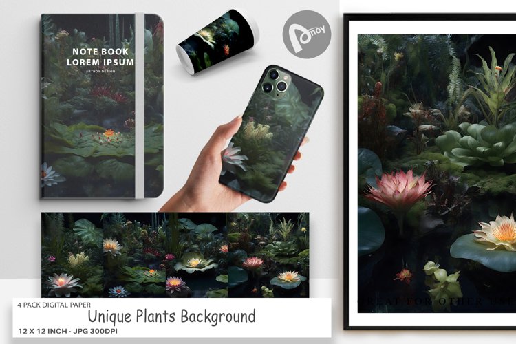 Digital Paper Unique Plants Background example image 1