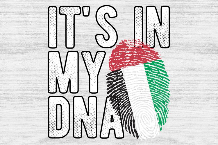 It's in my DNA UAE Flag Fingerprint PNG Sublimation example image 1