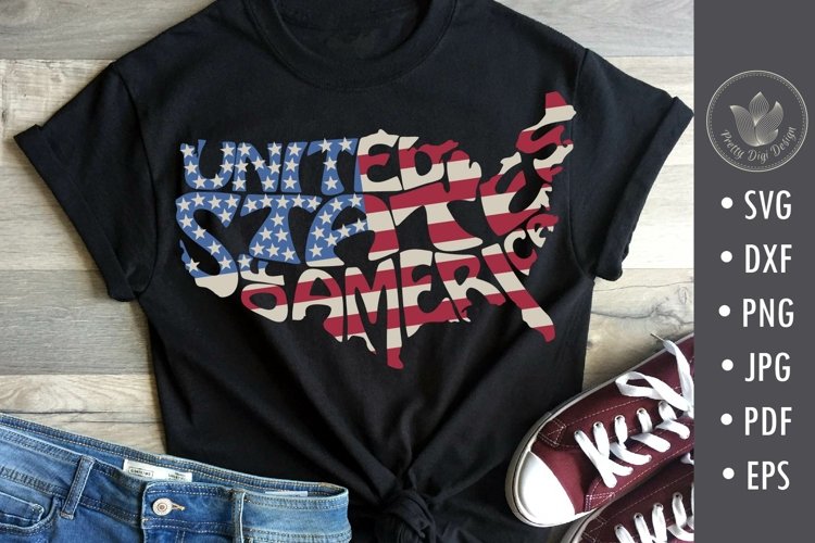 United States of America sublimation file, Typography design with flag colors