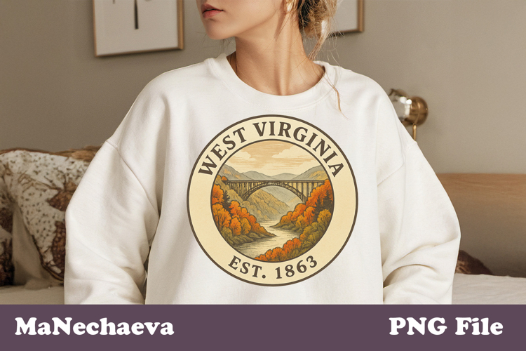 Vintage United States Stamp PNG | West Virginia Sublimation