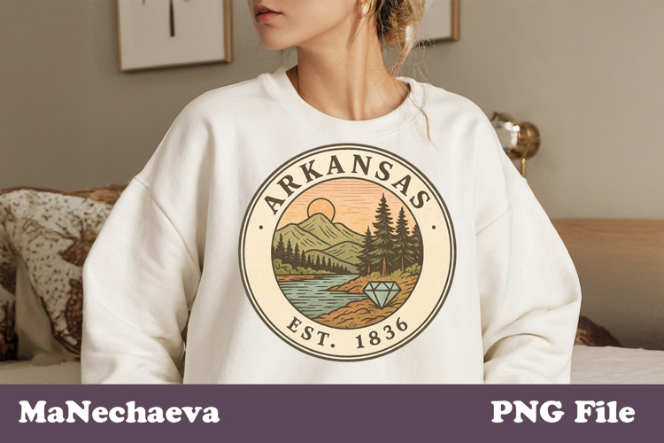 Vintage United States Stamp PNG | Arkansas Sublimation