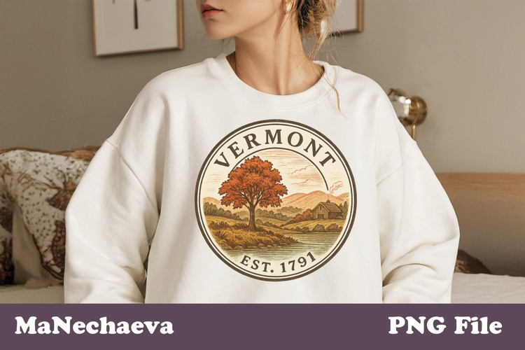 Vintage United States Stamp PNG | Vermont Sublimation