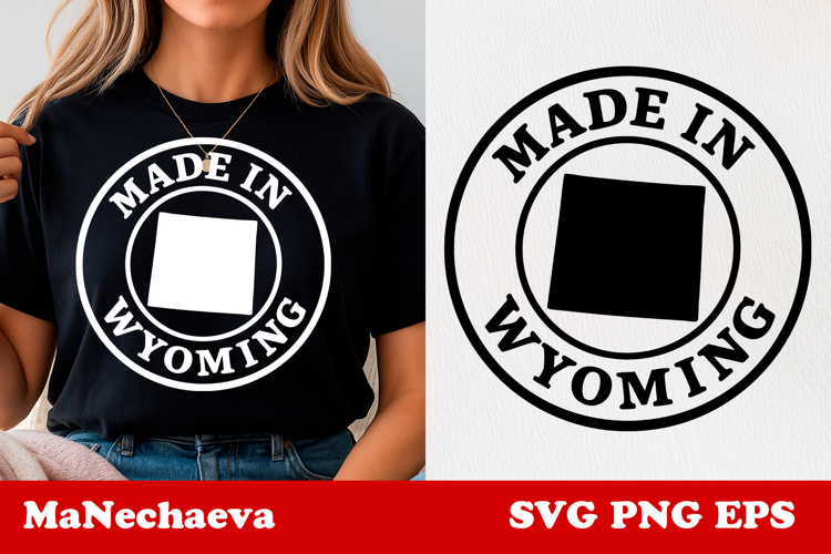 United States Postage Stamp SVG | Made in Wyoming Design