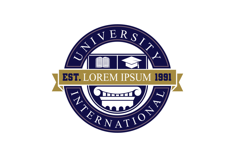 Academic University Emblem Logo Template with Graduation