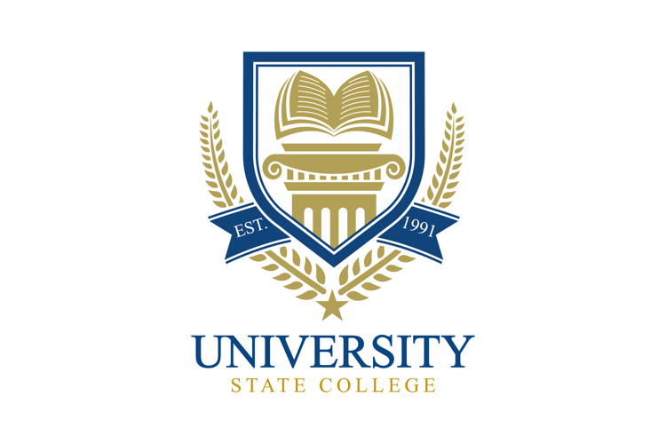 University college school badge logo design vector
