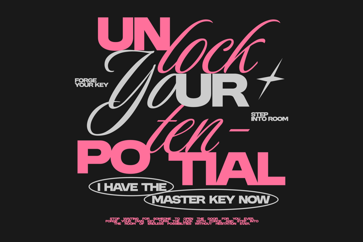 Unlock Your Potential Now Funny Typography Quote T shirt Des