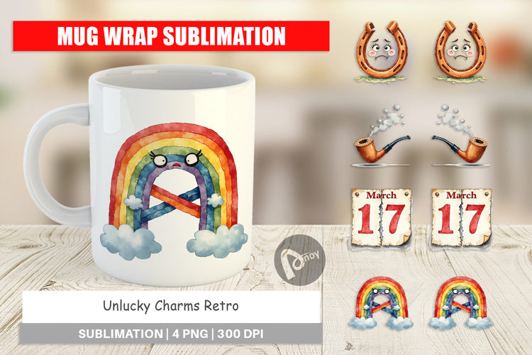 Unlucky Charms Retro Mug Wrap