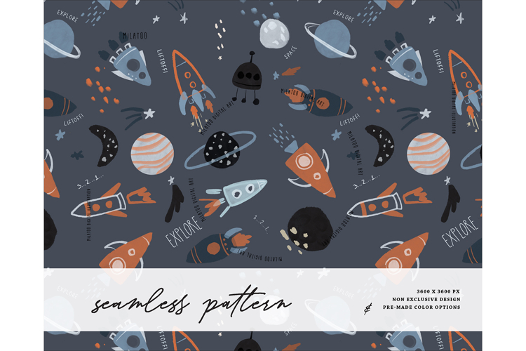 Cosmic Celestial Space Kids Astronaut Planet Rocket Galaxy