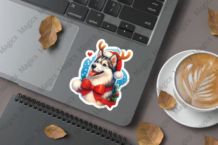 Husky in Holiday Spirit png stickers
