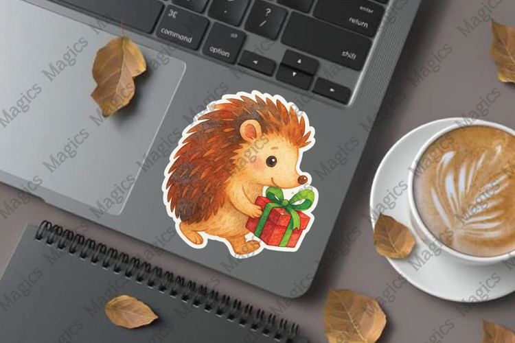 Hedgehog Gift Holder png stickers