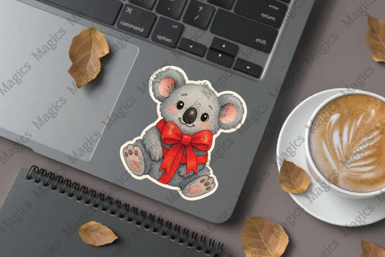 Koala with Gift Ribbon png stickers