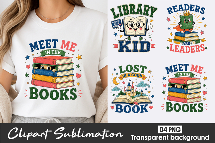 Book Lover School Clipart Sublimation PNG