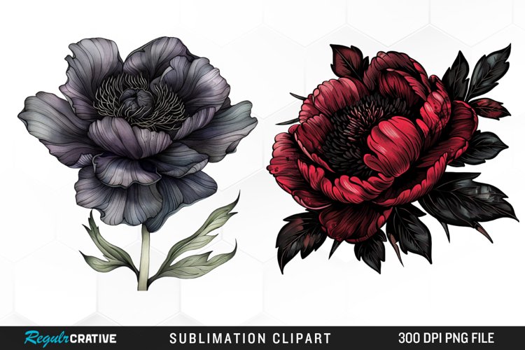 Dark Peony Sublimation PNG Clipart