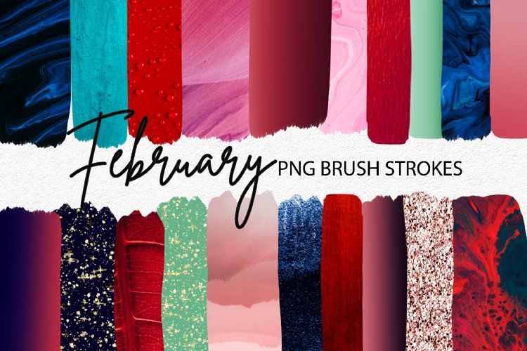 Valentines Brush Stroke Sublimation PNG Files example image 1