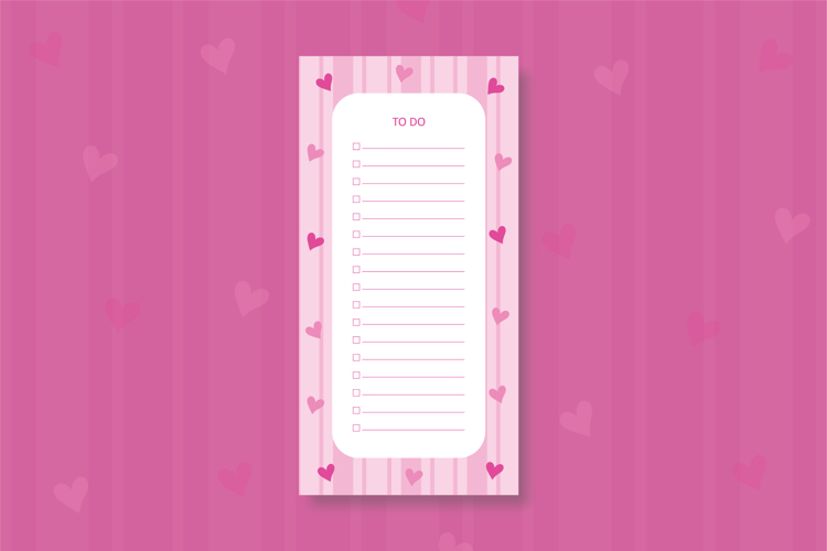 To do list template with Stripes & Hearts | To do list