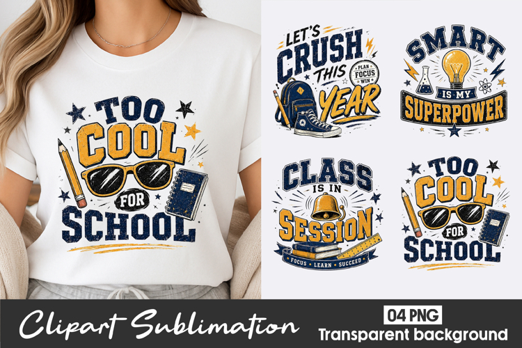 School Quotes Clipart Sublimation PNG
