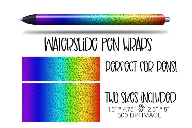 Waterslide Cracked Rainbow Pen Wrap Design