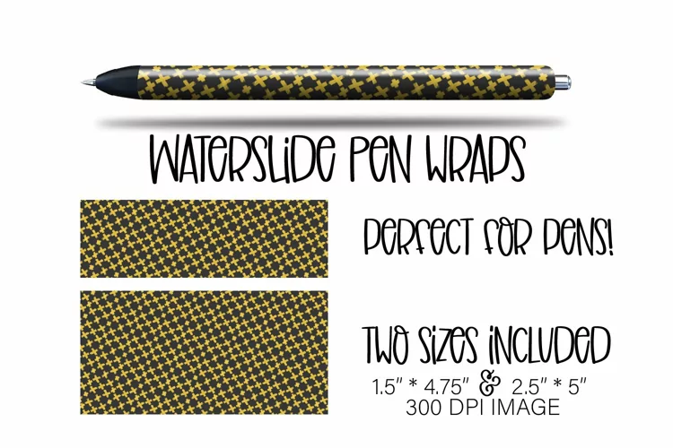 Waterslide Foil Strips Pen Wrap Design