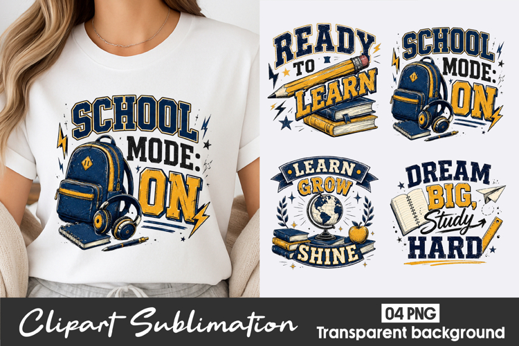 School Motivation Clipart Sublimation PNG