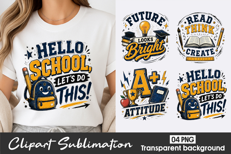 School Motivation Quotes Clipart Sublimation PNG