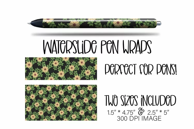 Waterslide Sunflower Pen Wrap Design