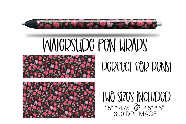 Waterslide Flowers Pen Wrap Design example image 1
