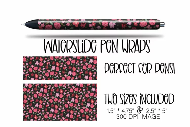 Waterslide Flowers Pen Wrap Design