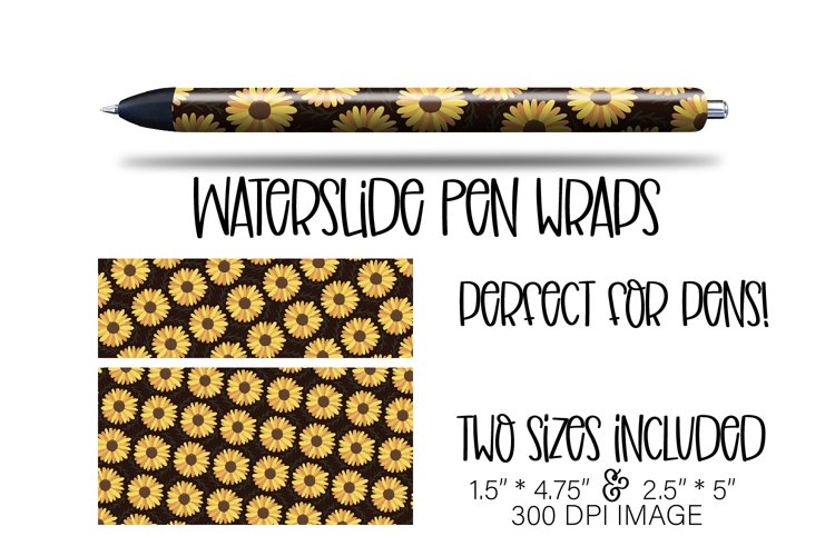 Waterslide Sunflower Pen Wrap Design