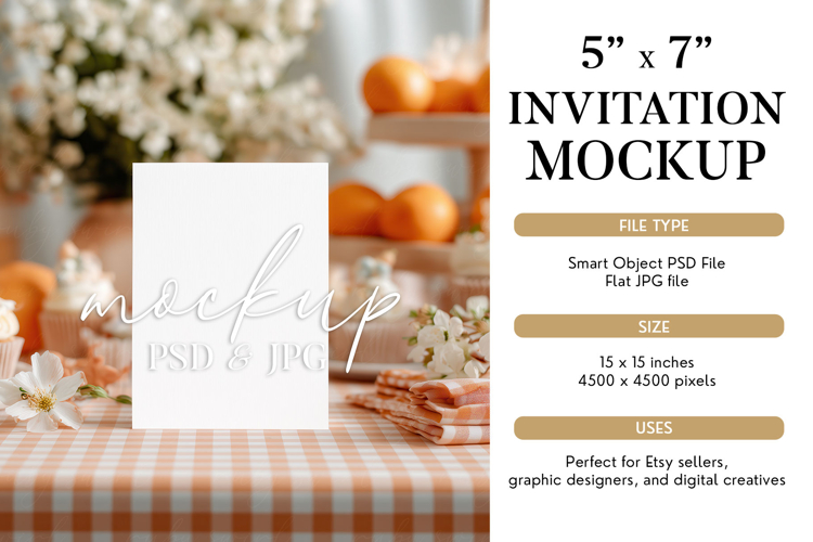 5 x 7 PSD Invitation Mockup