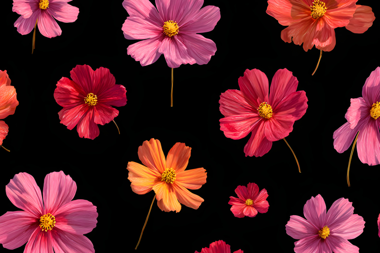Cosmos Flower Pattern Wallpaper | Cosmos Flower Background