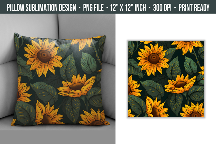 Daisy & Sunflower Pillow | Throw Pillow Sublimation